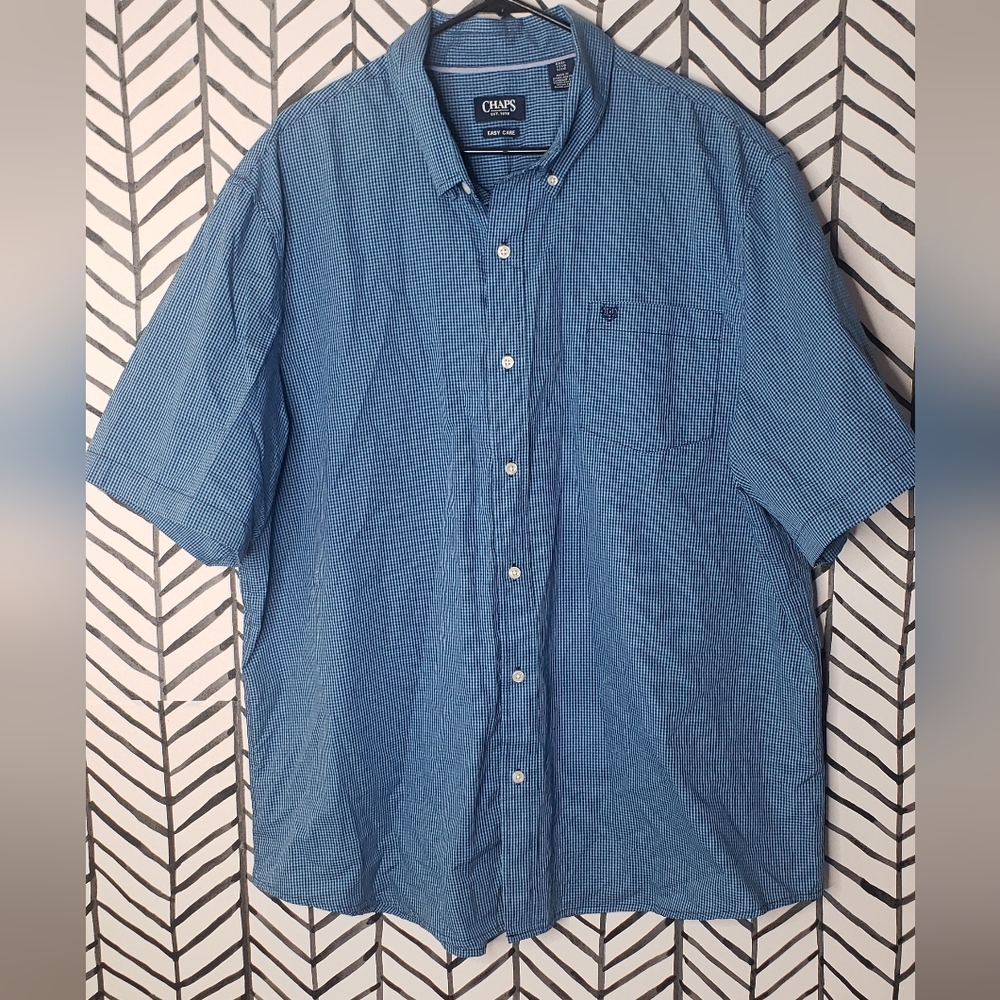 Chaps XXXL plaid button down Collard shirt